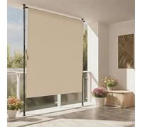 TRAGLO Outdoor Roller Blind with Hand Crank, Manual Retractable Awning, Height Adjustable Vertical Sun Shade Privacy Screen for Backyard, Garden, Patio(Beige,150cm(59in))