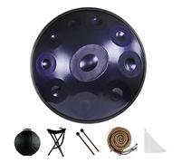 TRAGLO Steel Tongue Drum, 9 10 12 Note Steel Hand Drum, Hand Pan in D Minor, 432HZ Harmonic Handpan Drums Instruments with Hand pan Hammers, Bag, Drum Tripod, Dust Free Cloth 10Note Purple
