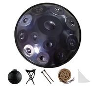TRAGLO Steel Tongue Drum, 9 10 12 Note Steel Hand Drum, Hand Pan in D Minor, 432HZ Harmonic Handpan Drums Instruments with Hand pan Hammers, Bag, Drum Tripod, Dust Free Cloth 12Note Purple