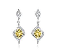 Tragus Earrings for Women, Stud Earrings for Women Yellow Cubic Zirconia Ribbon Wrap Solitaire Ring 35.5X12.9mm for Wife Fathers Day Jewelry Modern