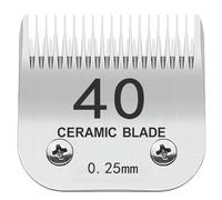 TRAH 40# Blade Dog Grooming Clipper Replacement Blades Compatible with Andis Dog Clippers,Most A5, Wahl KM Series Clippers,Detachable Ceramic Blade,Size-40#, 1/100-Inch Cut Length (0.25mm) Silver