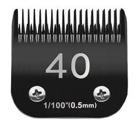 TRAH 40# Blade Dog Grooming Clipper Replacement Blades Compatible with Andis Dog Clippers,Most A5, Wahl KM Series Clippers,Detachable Ceramic Blade,Size-40#, 1/100-Inch Cut Length (0.25mm) Black