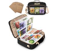 Trahzia Seed Storage Organizer Binder with 20 PCS Reusable Seed Envelopes - 30 Pack Sheet Protectors Holds 120 Packets Envelopes, Black