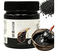 TraiHuyan Black Sesame Paste 200g -100% Pure Black Sesame Paste -No Additives - Vegan & Gluten-Free- Ideal for Baking, Breakfast, and Spreading