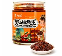 TraiHuyan Spicy Black Bean Sauce260g,Vegan,No Added Preservatives or Coloring,Suitable for Stir-frying, Marinating, and Dipping.