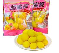 TraiHuyan Sweet & Sour Crispy Peach 45g×2 | Dried Fruit | Chinese Snack Gift | Vegan | Real Peach Fruit Snack | Ideal for Office & School