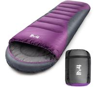 Trail Alpine 400 Sleeping Bag with Hood, 4 Season, Single Adult, Purple