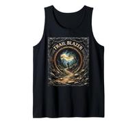 Trail Blazer Cool Mountain Biker in Scenic Landscape Tank Top