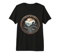 Trail Blazer Mountain Biker on Rocky Path Premium T-Shirt