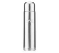 Trail Bullet Vacuum Flask 1000ml, Stainless Steel Thermal Flask for Camping, Hiking & Travel, Keeps Drinks Hot 12hrs / Cold 24hrs, Double Walled, Leak-Proof, Twist-&-Pour Stopper, Lid Cup (Silver)