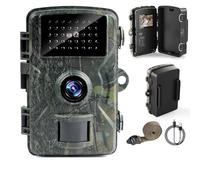 Trail Camera, 1080HD 16MP Wildlife Camera with Night Vision, IP66 Waterproof 90° Wide-Angle Hunting Camera, Game Camera with No Glow Infrared LEDs for Outdoor Wildlife Monitoring