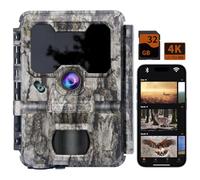 Trail Camera Guardian Pro WiFi - 32MP True 4K UHD Feed with No Glow Night Vision,0.2s Trigger Motion Activated Camera Premium with 32GB Memory Card,IP67 Waterproof for Wildlife Monitoring Game Cam