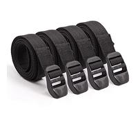 Trail Camera Straps, Flrsucby Wildlife Trail Camera Mount Straps Nylon Fiber Straps, Tree Belts Kit Fits Cameras for Trail Game Cameras Accessory with Thickened buckle, Black, 4 PCS, S, BD_K1