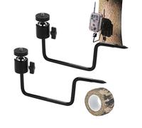 Trail Camera Tree Mount - Adjustable Trail Cameras Holder, 2 Pieces Security Camera Bracket for Wall Tree Hiking Camping Wildlife Photography Video Accessory for Field Observation Farm Monit