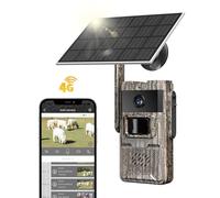 Trail Camera Unlimited Data Plan Cellular Trail Cameras 2K Live Feed 4G Game Camera Built in SIM Card Trail Cameras with Night Vision Motion Activated Waterproof IP66 Solar Cellular Security Camera