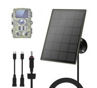 Trail Cameras solar panel 3W/5V, built-in 6000mAh rechargeable Li-ion battery, PCB voltage regulator, IP66,micro-USB/Type-C/DC three interfaces, compatible with hunting cameras or deer feeders (3G/4G)