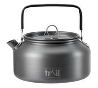 Trail Camping Kettle, 1.2L | Hard Anodised Aluminium, Folding Heat-Resistant Handle, Suitable for Camping Stoves, Lightweight 220g Design, Bag Included