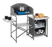 Trail Camping Kitchen Stand Unit Folding Aluminium Cooking Station Windshield