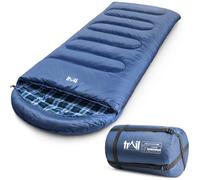 Pod Adult Sleeping Bag with Double Layered Insulation, 2 Season Adult Sleeping Bag, Ideal for Backpacking, Camping, Caravanning and Festivals, Camping