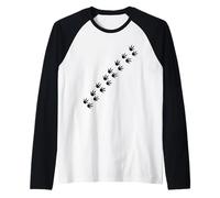 Trail Dino Foot Pattern Tracks Raglan Baseball Tee