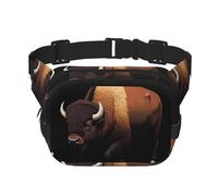 Trail Dust Bison Printed multifunctional waist bag, unisex trendy messenger bag, travel sports storage bag