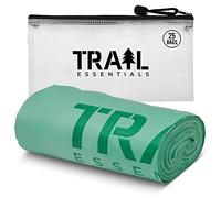 Trail Essentials 25 Count Biodegradable Toilet Bags, 5 Gallon Capacity, Convenient Carry Case