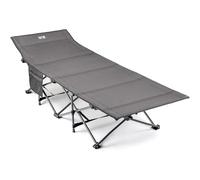 Trail Folding Camping Bed for Adults, Sturdy Heavy Duty Steel, Luxury Duoweave Fabric, Lightweight Guest Sleeping Bed, Fast Easy Set Up, Carry Bag, 110kg Max Weight (L190cm/6.2ft x W67cm x H36/48cm)