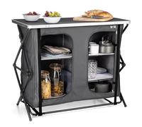 Trail Folding Double Camping Cupboard with 6 Adjustable Shelves & Worktop, Camping Kitchen Storage Unit with Steel Frame, Pre-Attached Water-Resistant Cover & Carry Bag, H82cm x W96cm x D48cm