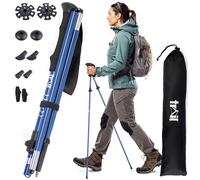 Trail Folding Walking Poles 2 Pack - Lightweight Aluminium Trekking & Hiking Sticks, Adjustable Fliplock Design, Tungsten Tips with Mud, Snow, Rubber & Boot Attachments for All Terrains, 120-135cm