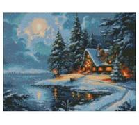 Trail in Snow,100% Cotton, 150x112stitch,26x20cm,Countryside in Winter Landscape Cross Stitch kit