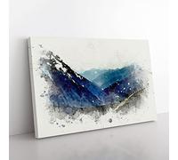 Trail In The Annapurna Circuit Nepal In Abstract Modern Art Canvas Wall Art Print Ready to Hang, Framed Picture for Living Room Bedroom Home Office Décor, 50x35 cm (20x14 Inch)