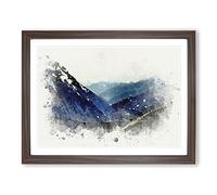 Trail In The Annapurna Circuit Nepal In Abstract Modern Art Framed Wall Art Print, Ready to Hang Picture for Living Room Bedroom Home Office Décor, Walnut A3 (46 x 34 cm)