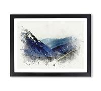 Trail In The Annapurna Circuit Nepal In Abstract Modern Art Framed Wall Art Print, Ready to Hang Picture for Living Room Bedroom Home Office Décor, Black A4 (34 x 25 cm)