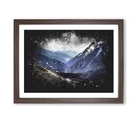Trail In The Annapurna Circuit Nepal Paint Splash Modern Art Framed Print | A2 Walnut Framed Wall Art | Ready to Hang | Modern Nature Picture | Living Room Bedroom Lounge Office
