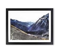 Trail In The Annapurna Circuit Nepal Painting Modern Art Framed Print | A2 Black Framed Wall Art | Ready to Hang | Modern Historical Picture | Living Room Bedroom Lounge Office