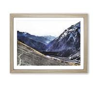 Trail In The Annapurna Circuit Nepal Painting Modern Art Framed Print | A2 Oak Framed Wall Art | Ready to Hang | Modern Historical Picture | Living Room Bedroom Lounge Office