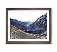 Trail In The Annapurna Circuit Nepal Painting Modern Art Framed Print | A3 Walnut Framed Wall Art | Ready to Hang | Modern Historical Picture | Living Room Bedroom Lounge Office