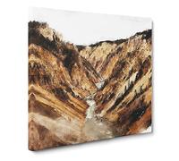 Trail In Yellowstone National Park Canvas Print | Gallery Wrapped 30mm Frame Wall Art | 20x20 inches | Ready to Hang | Modern Landscape Picture | Living Room Bedroom Lounge Office