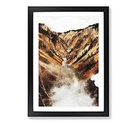Trail in Yellowstone National Park Painting Framed Print | A2 Black Framed Wall Art | Ready to Hang | Modern Historical Picture | Living Room Bedroom Lounge Office