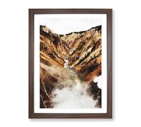 Trail In Yellowstone National Park Painting Modern Framed Print | A4 Walnut Framed Wall Art | Ready to Hang | Modern Historical Picture | Living Room Bedroom Lounge Office