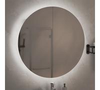 trail large bathroom mirrored cabinet in black with led