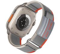 Trail Loop for Apple Watch Ultra/2 Straps 49mm 46mm 44mm 45mm 42mm 41mm 40mm 38mm iWatch Strap Men/Women,Nylon Sport Strap for Apple Watch Series 10 Strap 9 8 7 6 5 4 3 SE/2,Gray Red/Nylon