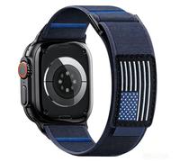 Trail Loop Nylon Band for Apple Watch Ultra 3/2/1 Series 11/10/9/8/7/6/SE/5/4/3/2/1 Men, Elastic Weave Stars-Stripes Flag Strap Compatible with iWatch 49mm 46mm 45mm 44mm 42mm