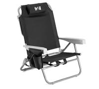 Trail Low Reclining Beach Chair, 4 Positions, Black