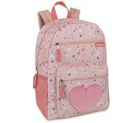 Trail maker 17” Kids Character School Backpacks Plush for Girls with Side Pockets, Padded Straps, Plush Floral Frenzy, Large, Casual (Plush Starry Hearts)