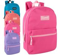 Trail maker 24 Pack- Classic 17 Inch Backpacks in Bulk Wholesale Back Packs for Boys and Girls, Assorted Girls 4 Color Pack, L, Casual