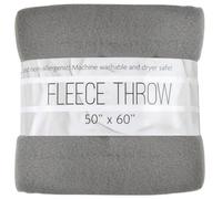 Trail maker 50x60 Throw Blankets, Fleece Throw Blanket for Livingroom, Couch, Chair, Bed (Heather Grey)