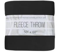 Trail maker 50x60 Throw Blankets, Fleece Throw Blanket for Livingroom, Couch, Chair, Bed (Solid Black)