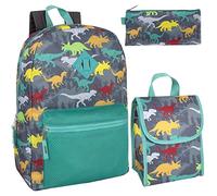 Trail maker Backpack with Lunch Box and Pencil Case for Girls and Boys, 17 Inch Backpacks for Kids for School (Dancing Dinosaurs)
