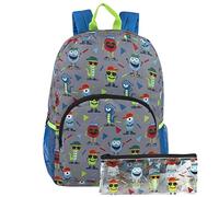 Trail maker Boys Backpack and Pencil Case Set for Kindergarten, Elementary School, 17 Inch Kids Backpack with Side Pockets (Spirited Sports Fans)